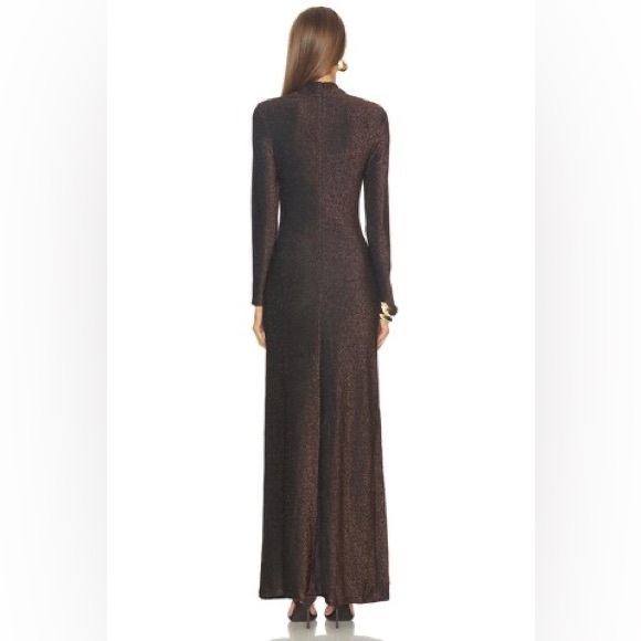 ELLIATT Indira Gown in Black & Gold Size S NWT - Picture 3 of 7
